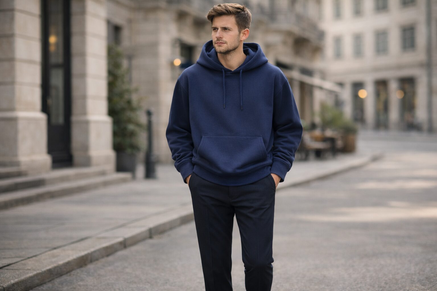 Hoodie und Anzughose