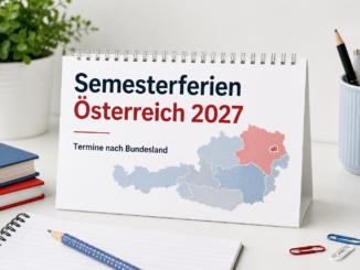 Semesterferien Österreich 2027 mit Kalender, Schulmaterialien und Österreich-Karte.