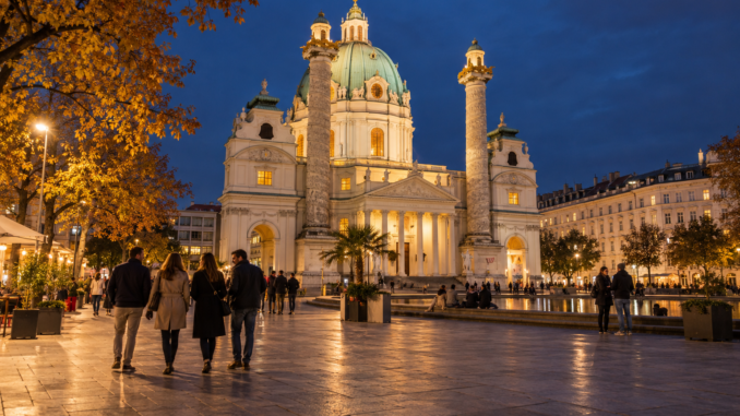 Abendstimmung an der Wiener Karlskirche